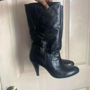 Black Leather Women's Boots